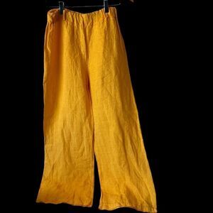 Purolino Vibrant Yellow Wide Leg Pull On Pants Sz‎ S/M
